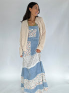 Can You Imagine Overall Dress with Presley Cardigan in cream