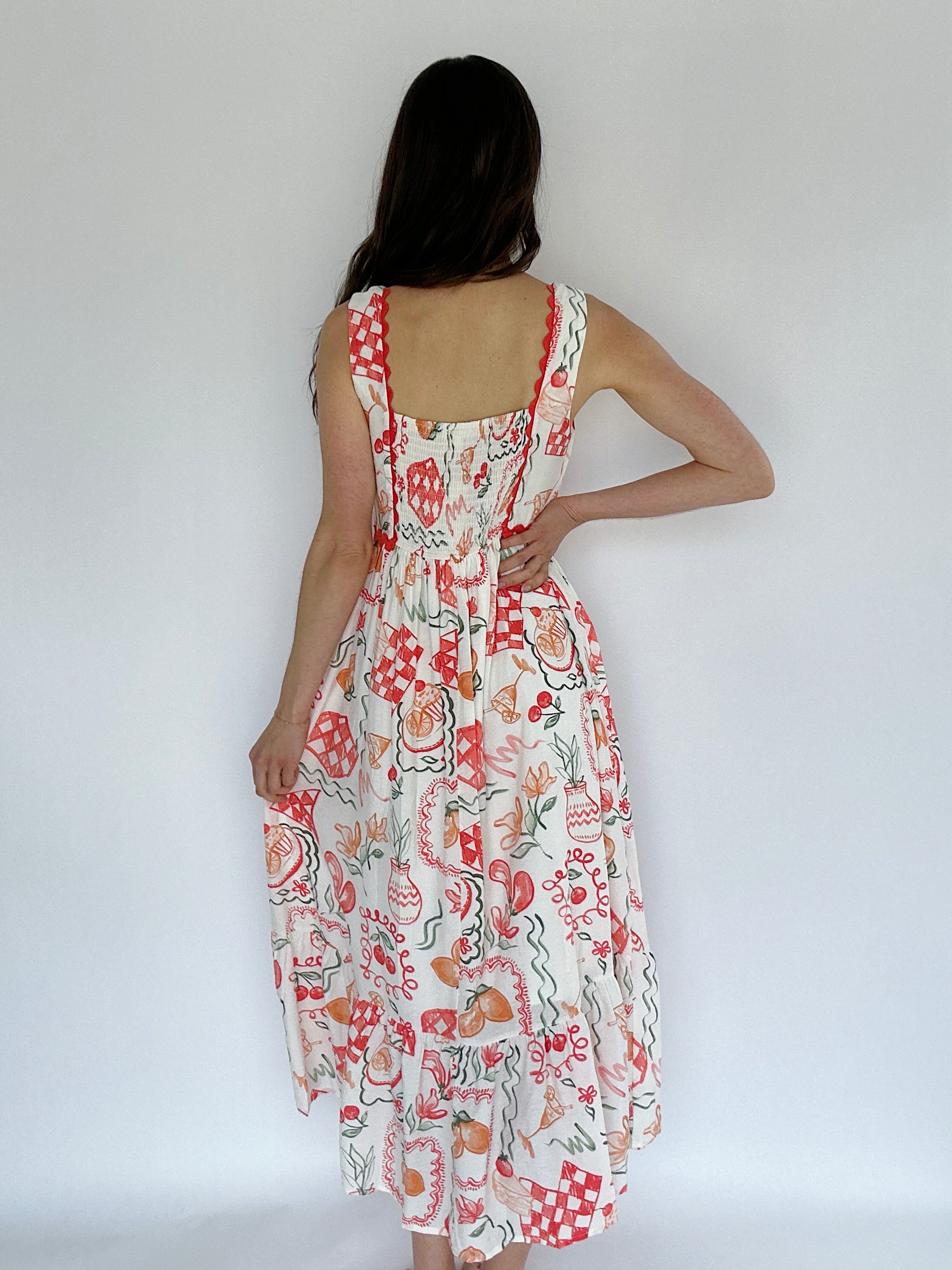 Cherry On Top Midi Dress Back