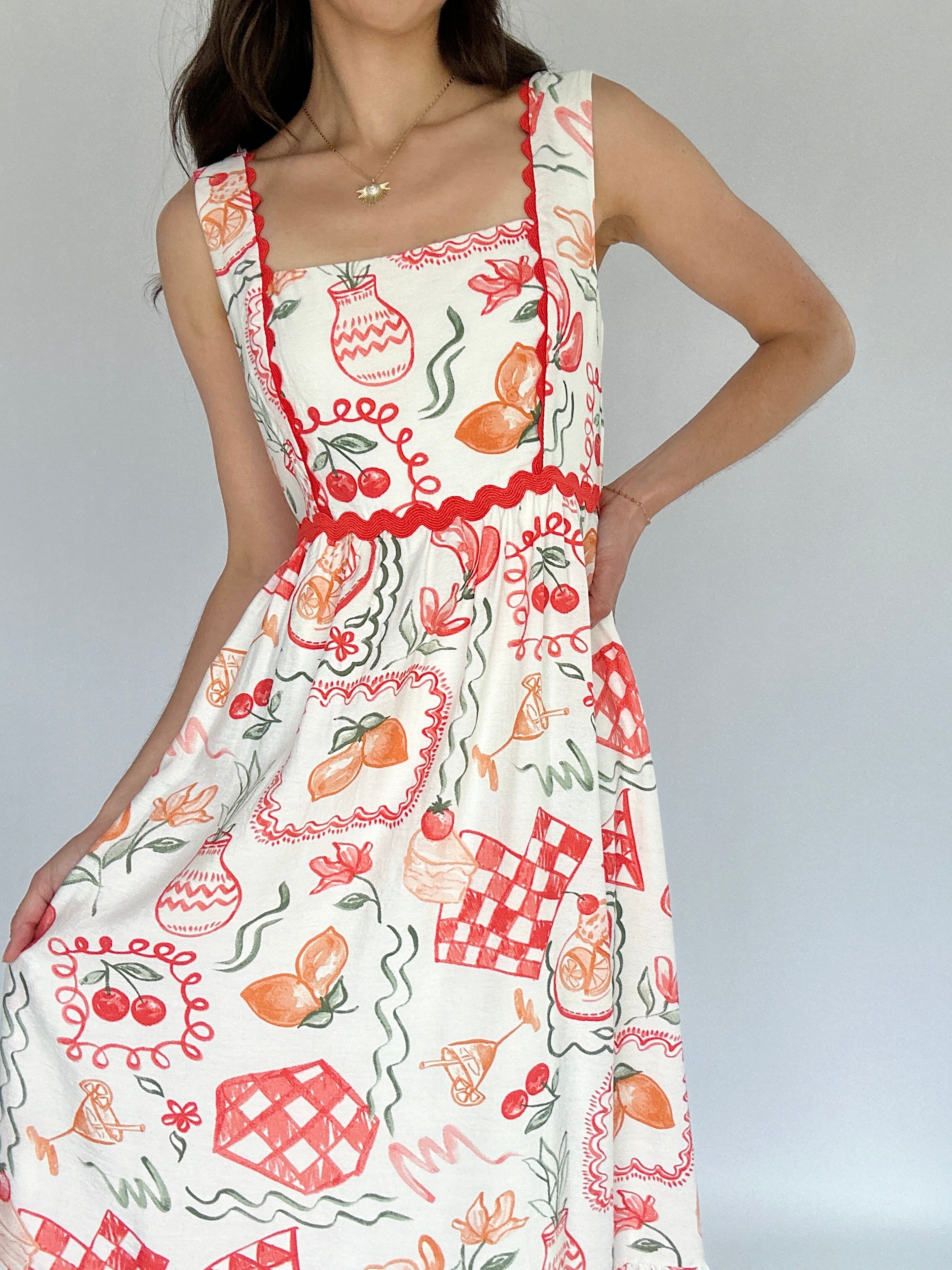 Cherry On Top Midi Dress Top