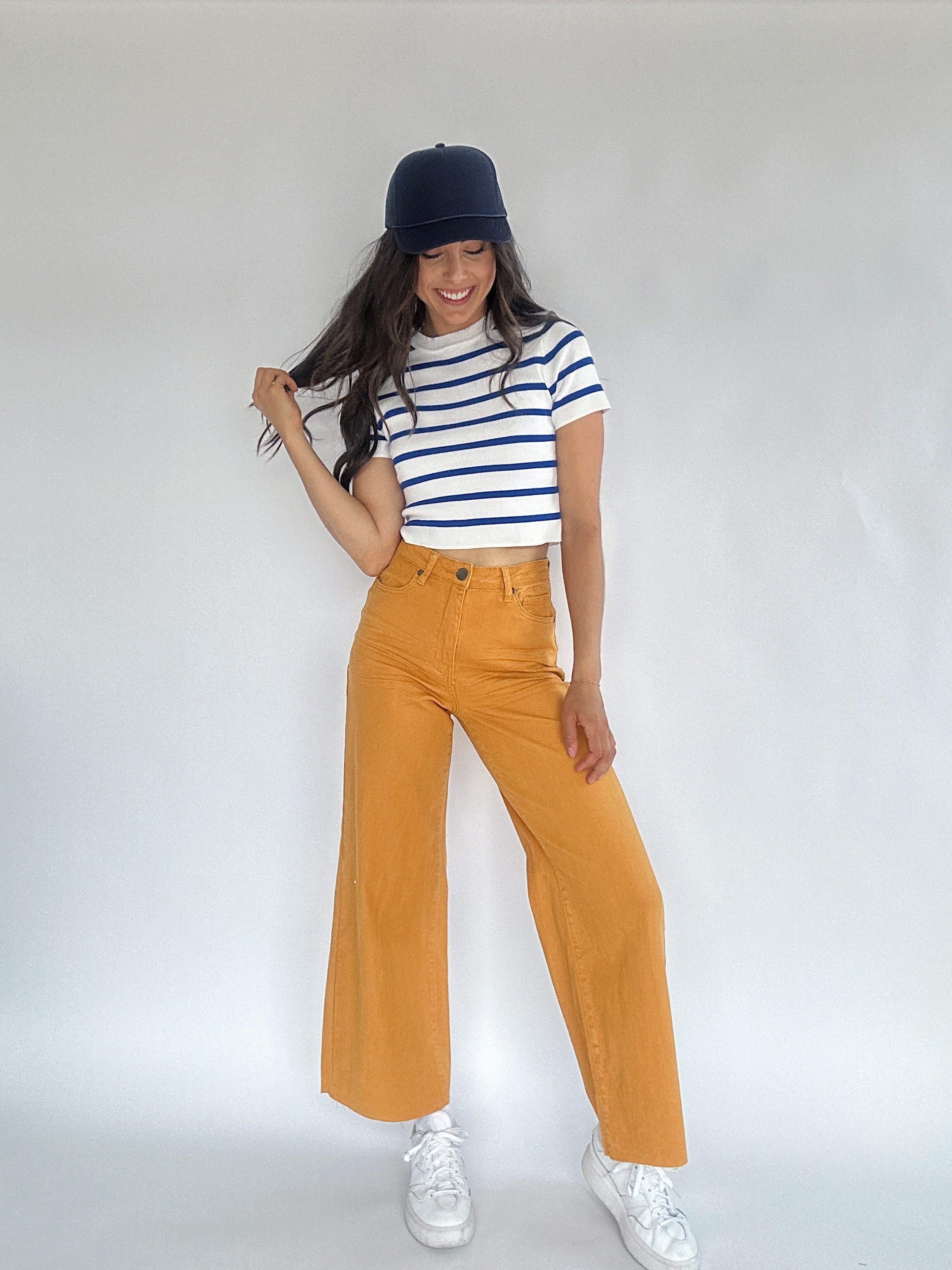 Chit Chat Striped Top With Mustard Pants