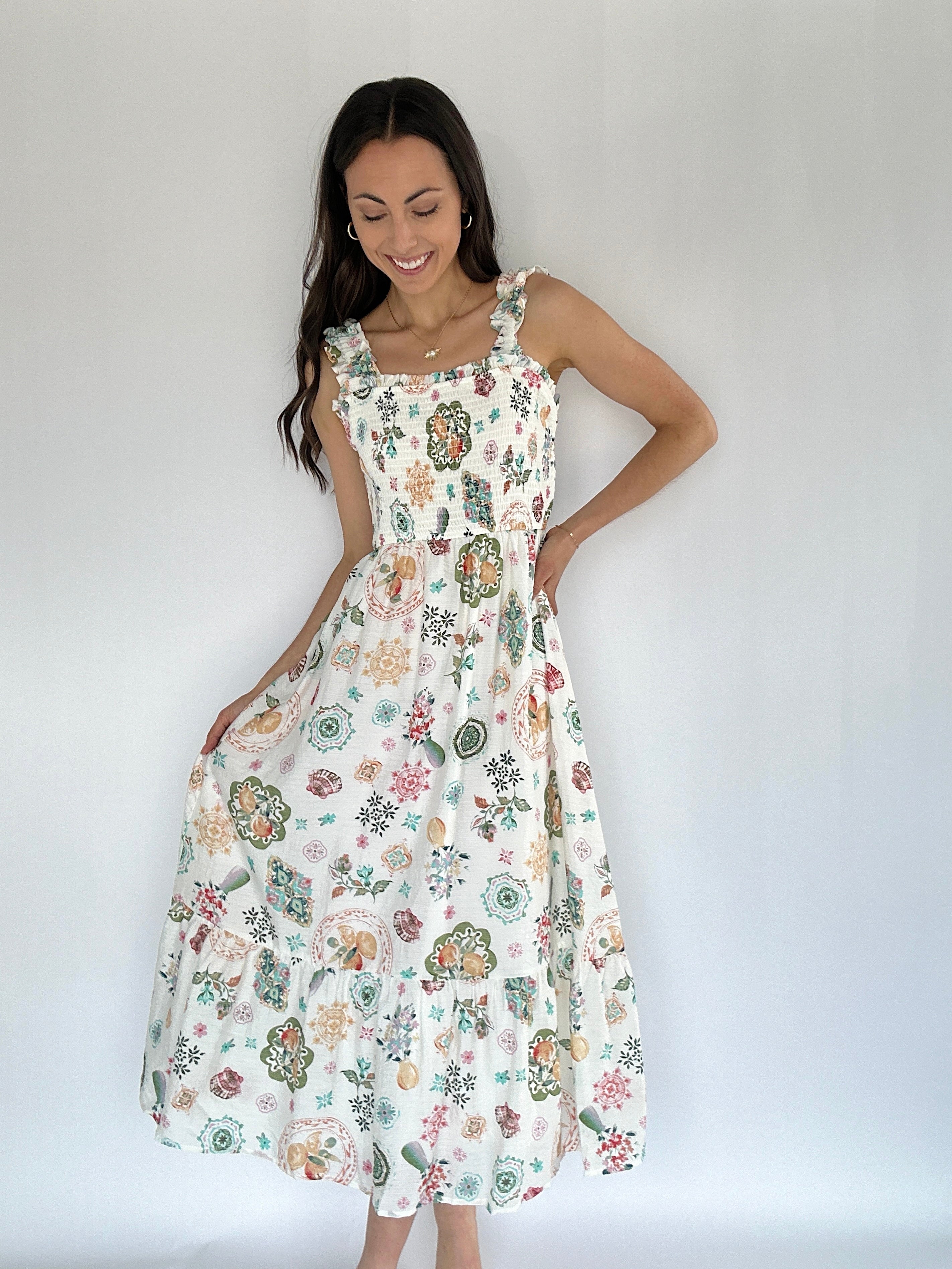 Citrus Garden Midi Dress