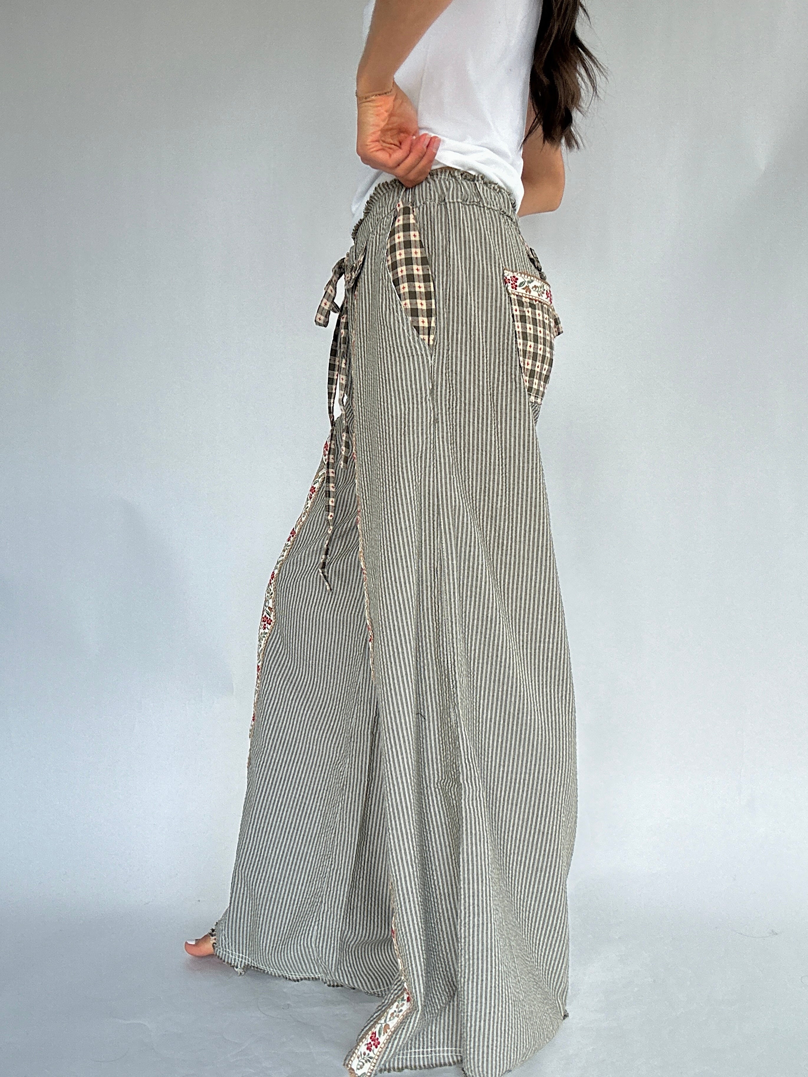 Clover Trail Wide Leg Pants Side Detail Right