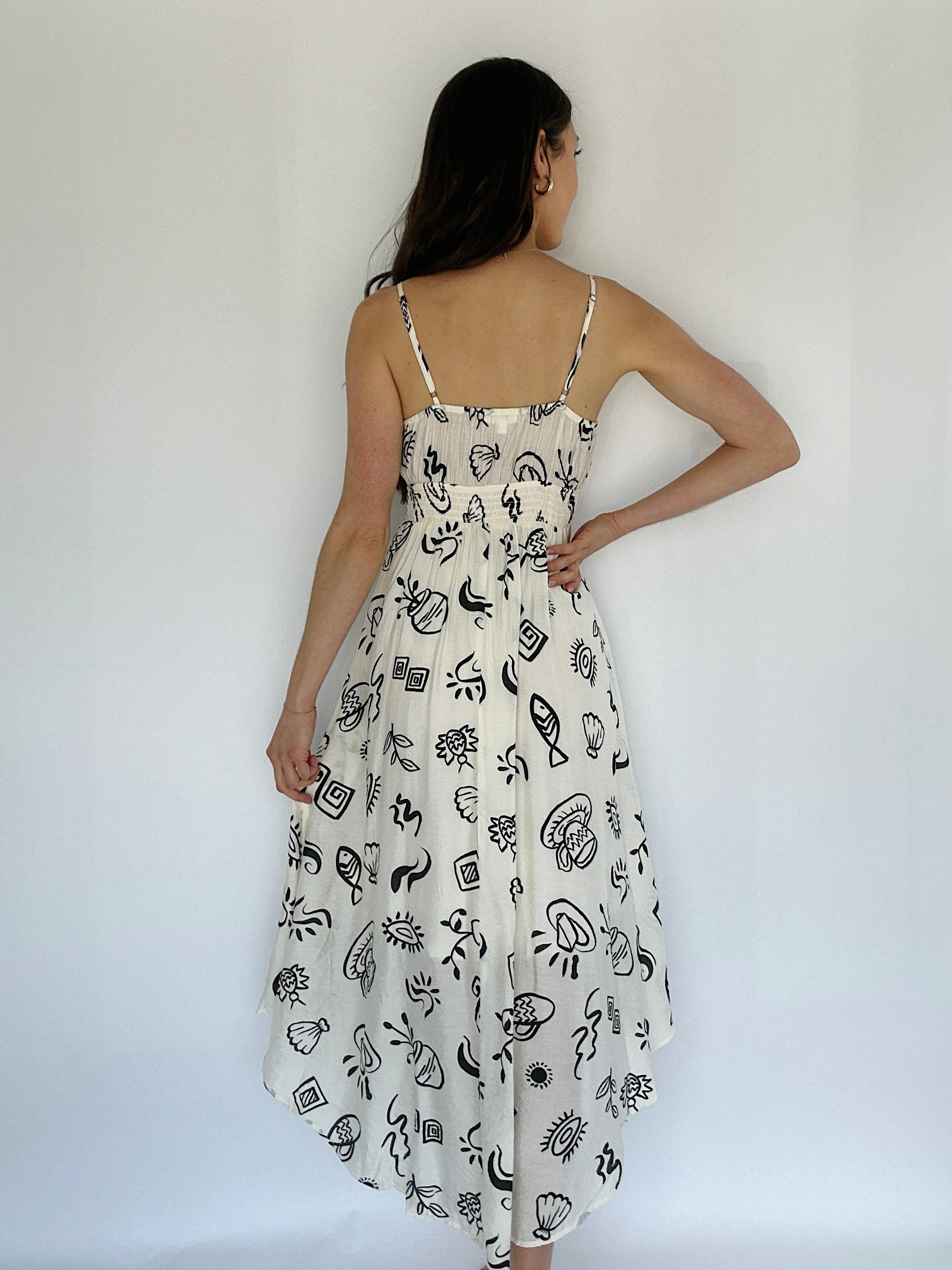 Coastal Cafe Midi Dress Back