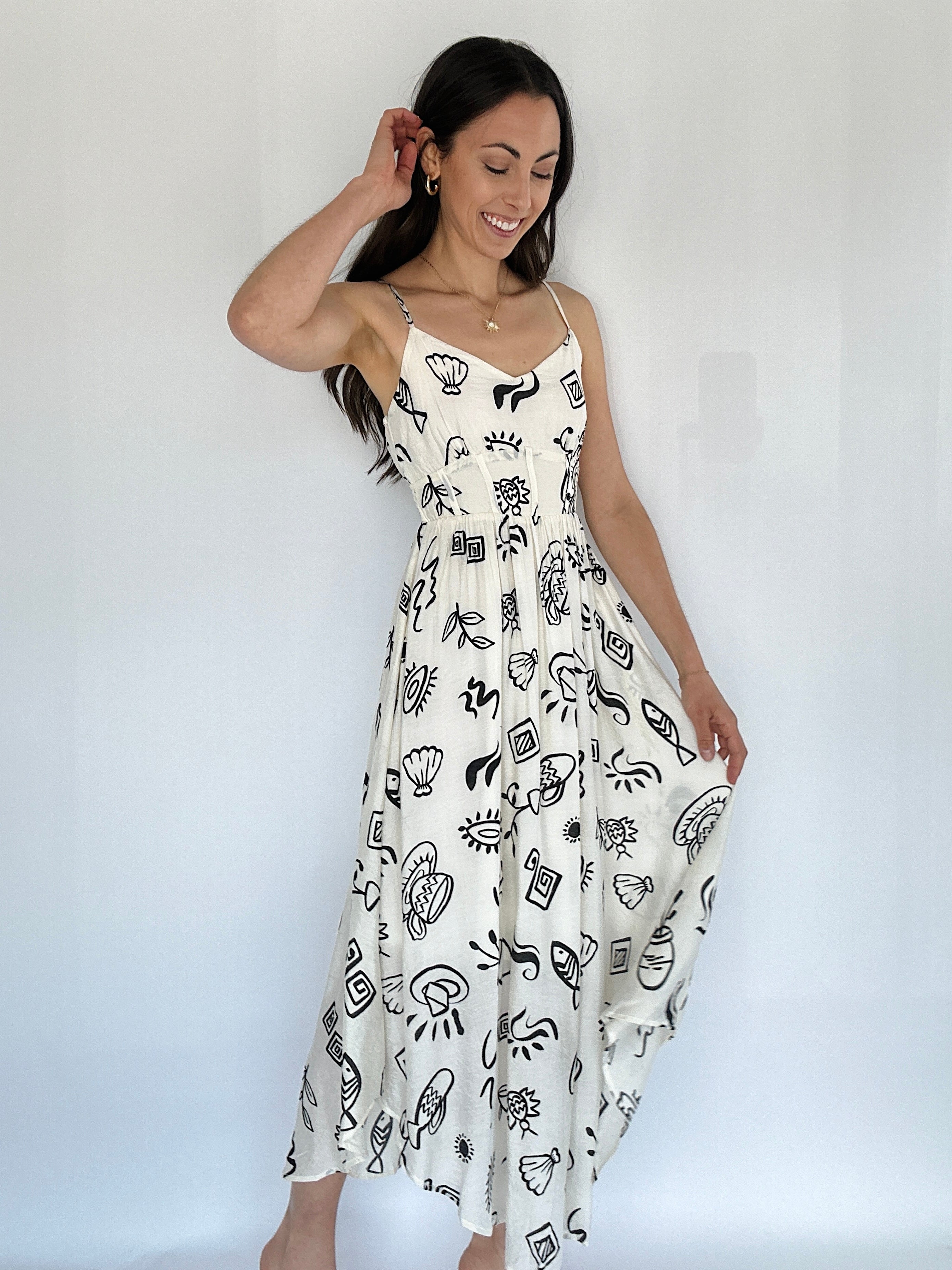 Coastal Cafe Midi Dress Side