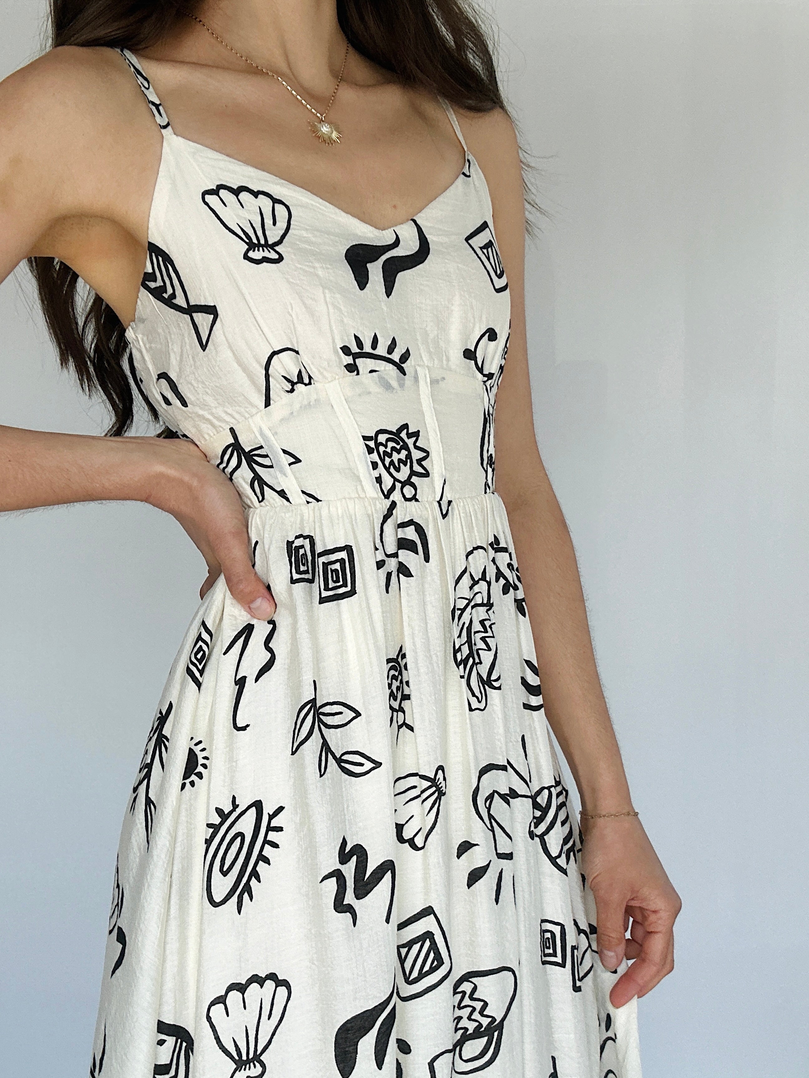 Coastal Cafe Midi Dress Top