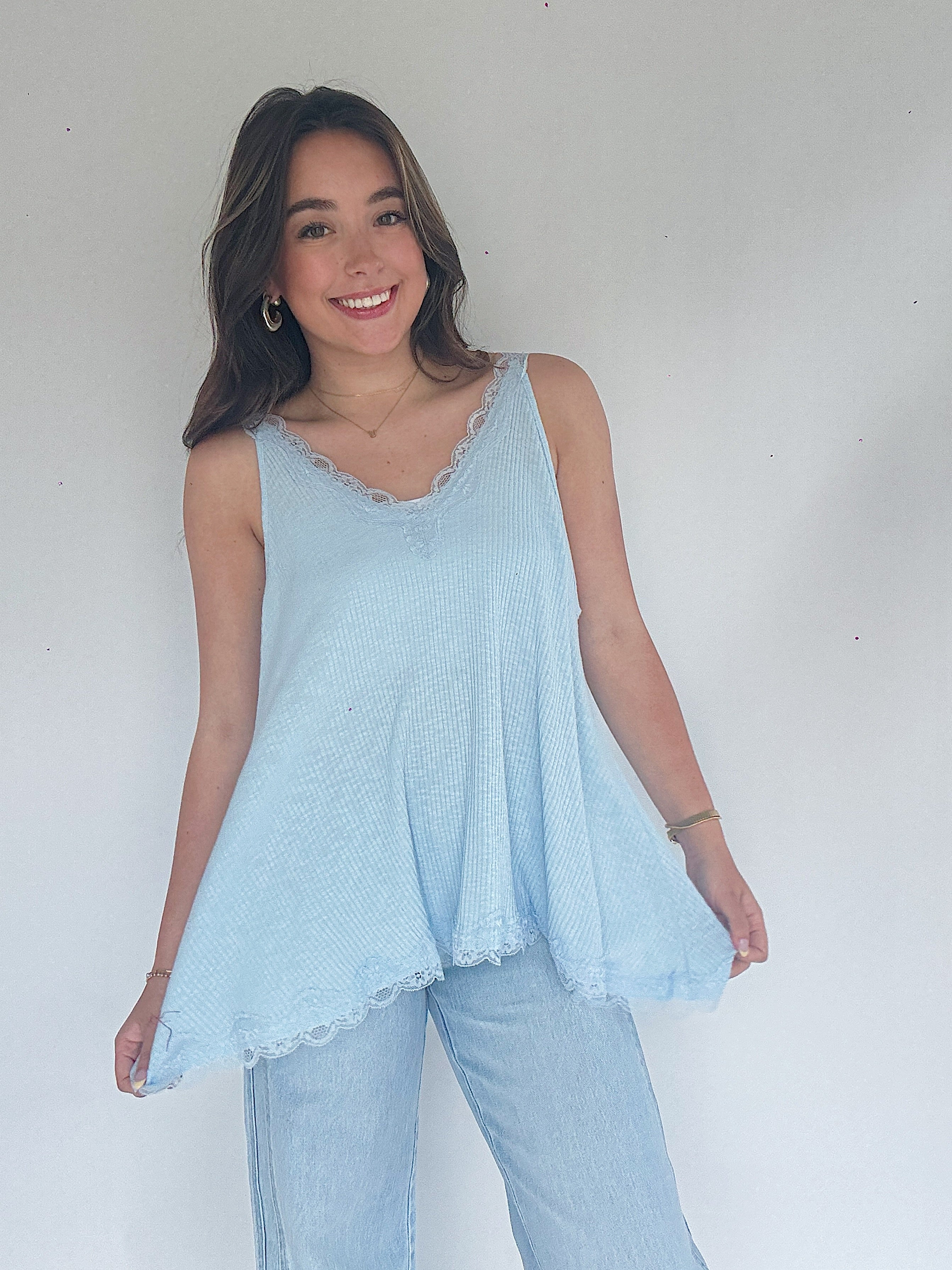 Crash Into You Tank Sky Blue