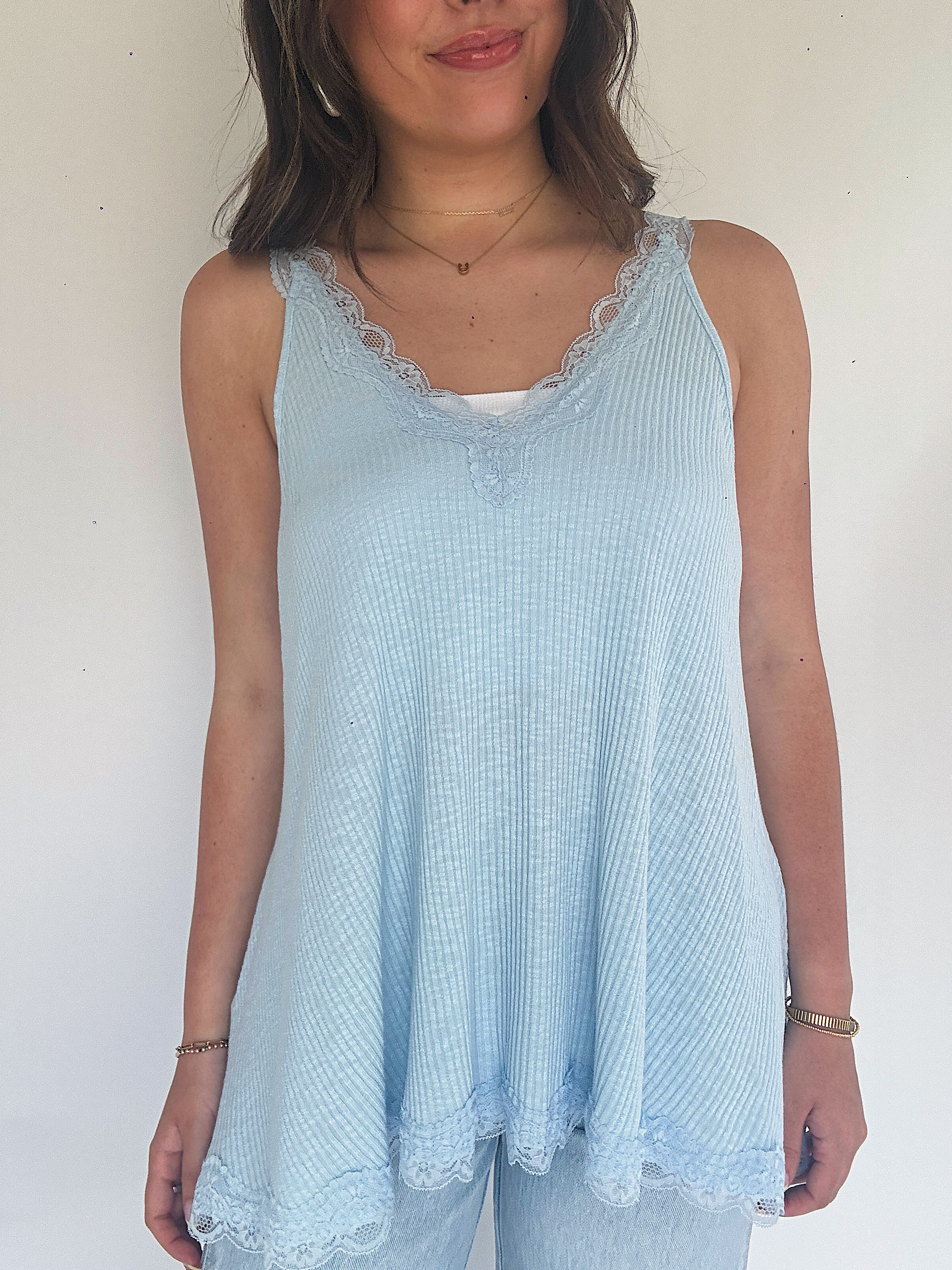 Crash Into You Tank Sky Blue Front