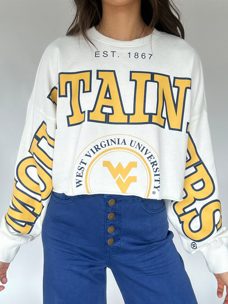 WVU Mountaineer Cropped Long Sleeve