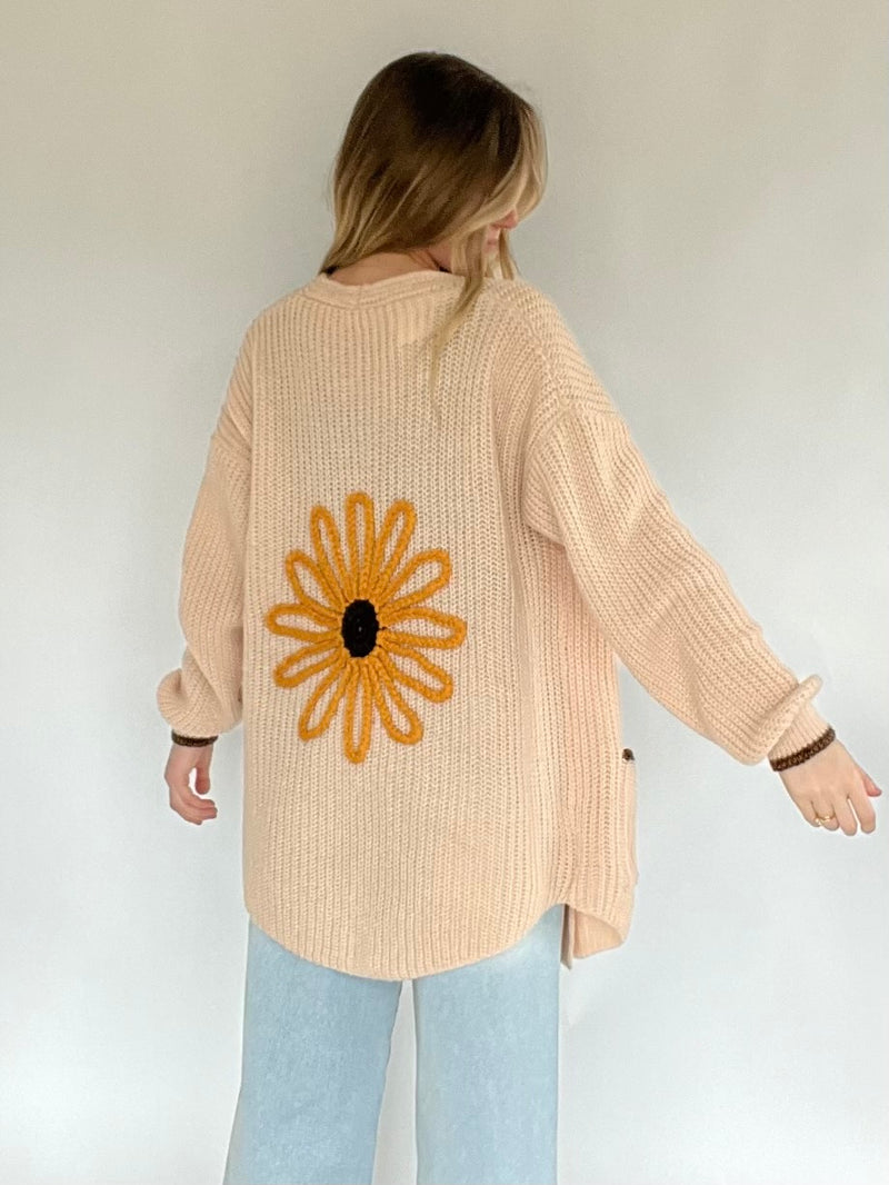 Hey Sunflower Embroidered Cardigan