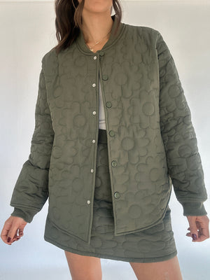 Flower Bomber Quilted Jacket