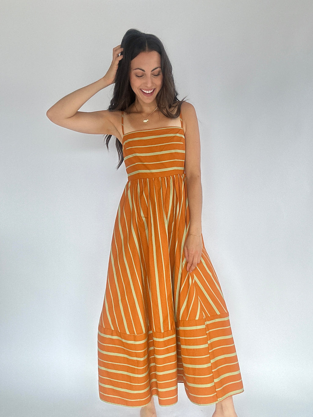 Fault Line Midi Dress - Rust