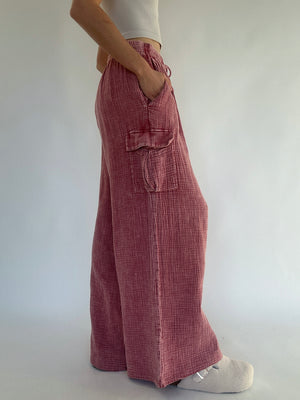 North Bound Cargo Pants - Raspberry