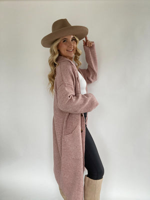 Want You To Know Sweater Coat - Rose