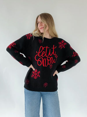 Let It Snow Embroidered Sweater