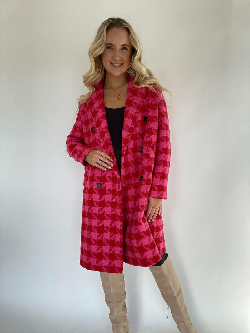 Bittersweet Houndstooth Coat