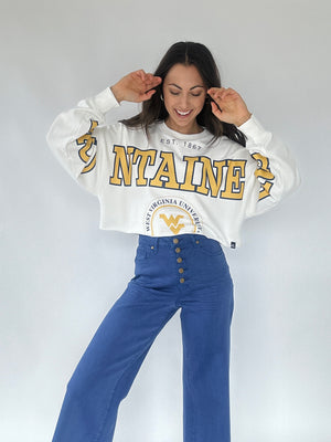 WVU Mountaineer Cropped Long Sleeve