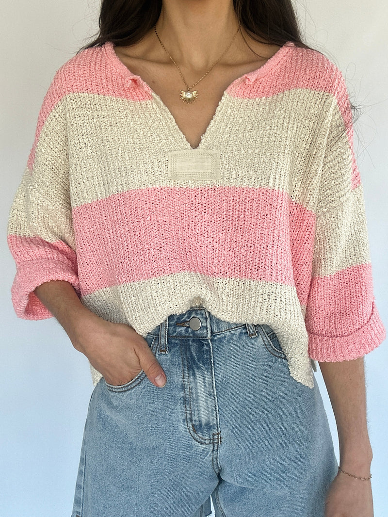 Alina Knit Top - Bubble Pink