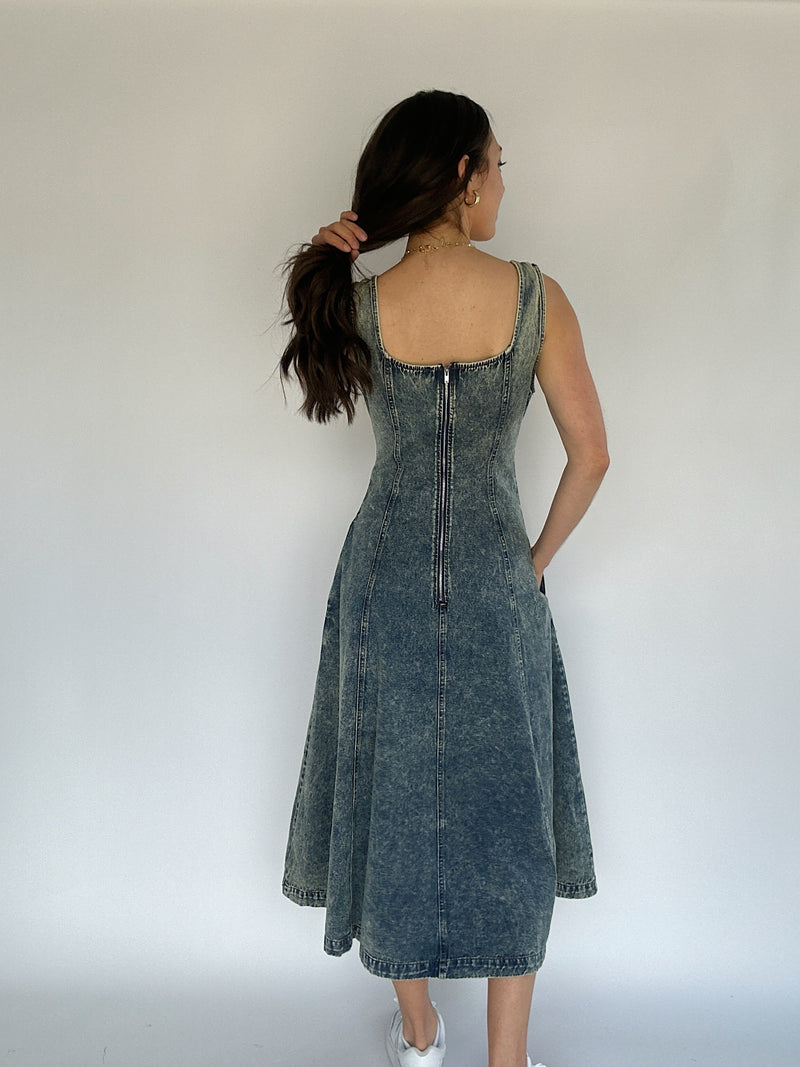 Ashlyn Denim Midi Dress