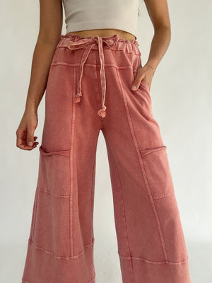 Traveller Wide Leg Pants - Mauve