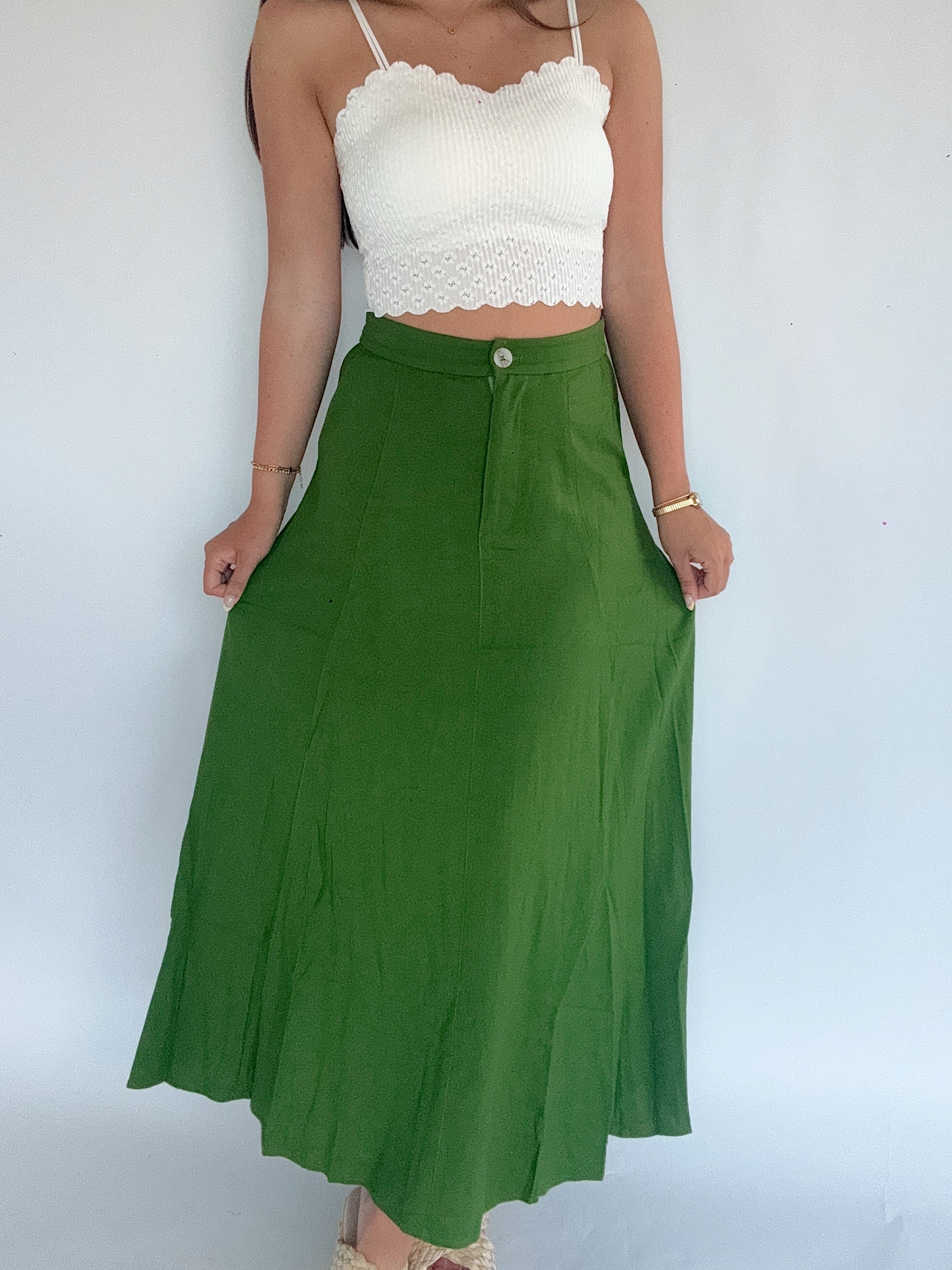 Day After Day Linen Maxi Skirt Front