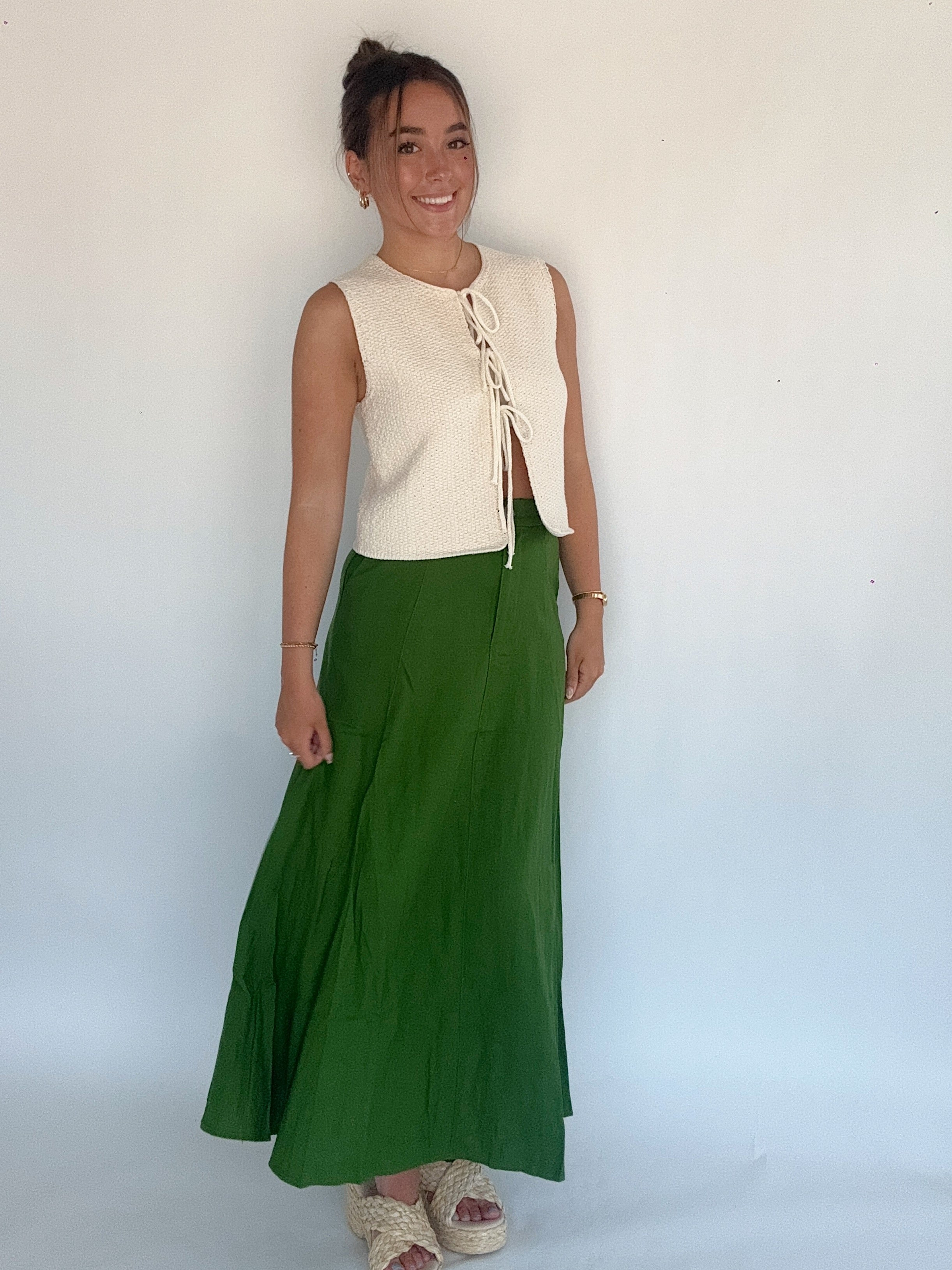 Day After Day Linen Maxi Skirt Outfit