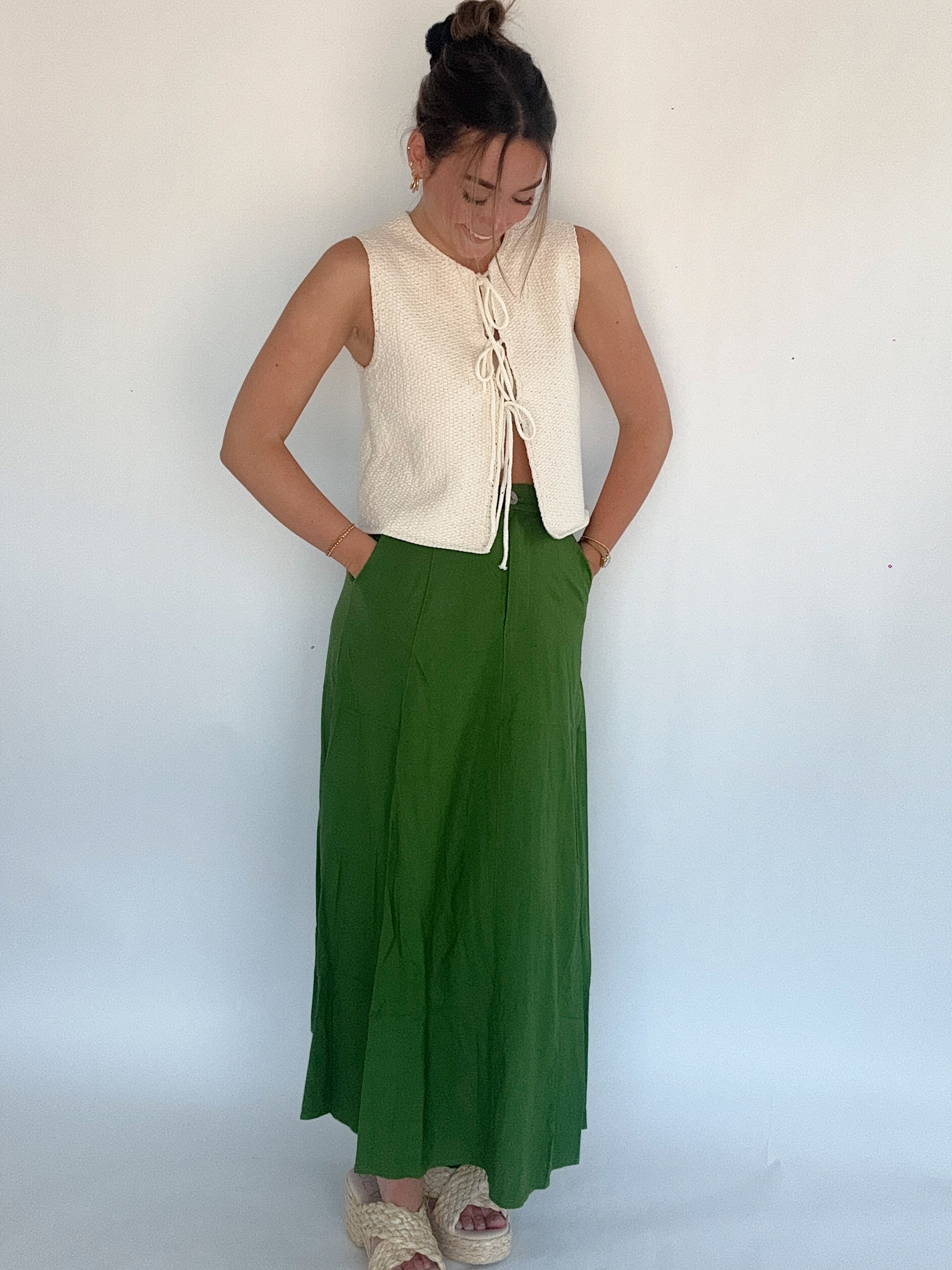 Day After Day Linen Maxi Skirt Outfit