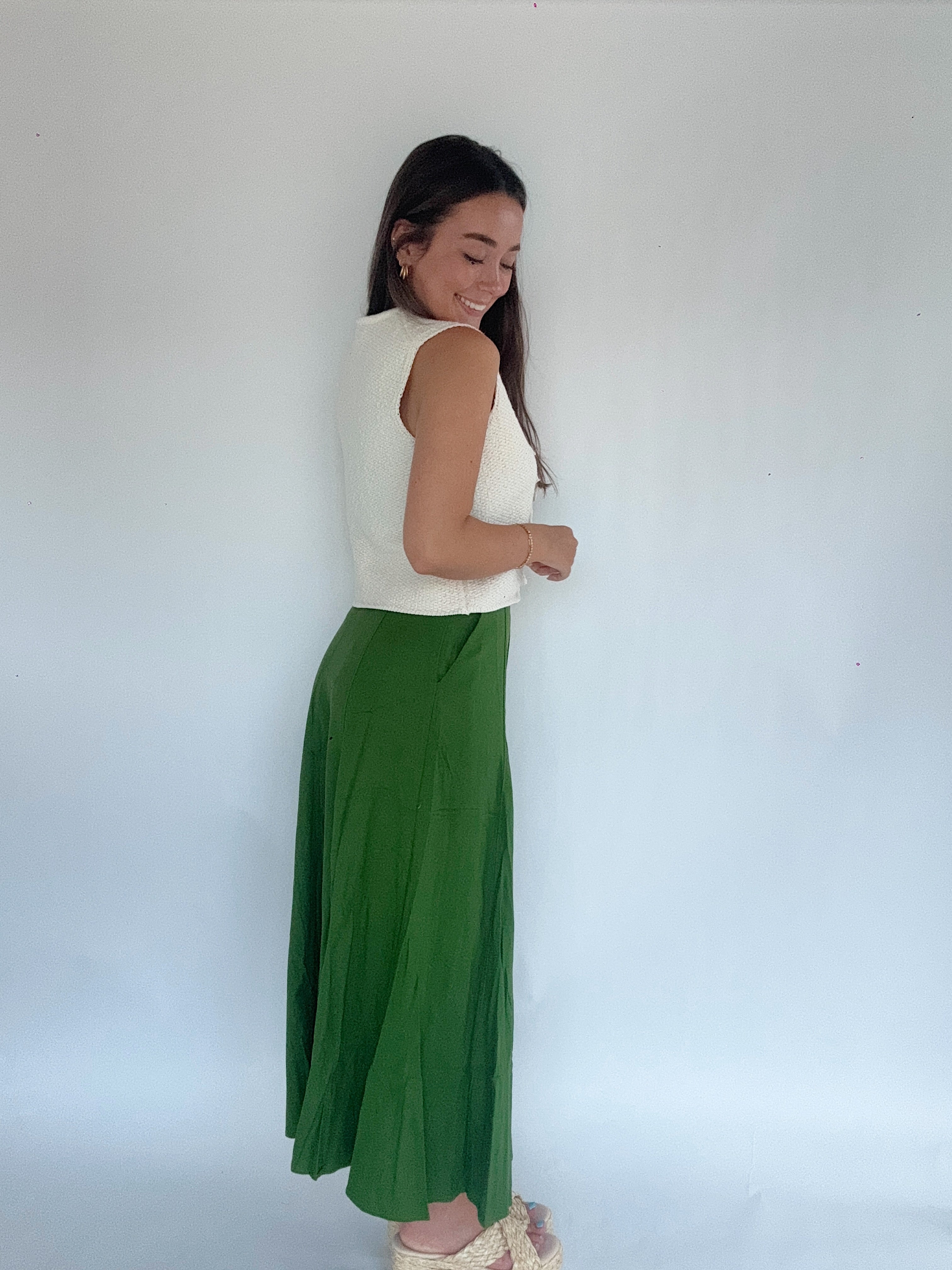 Day After Day Linen Maxi Skirt Side