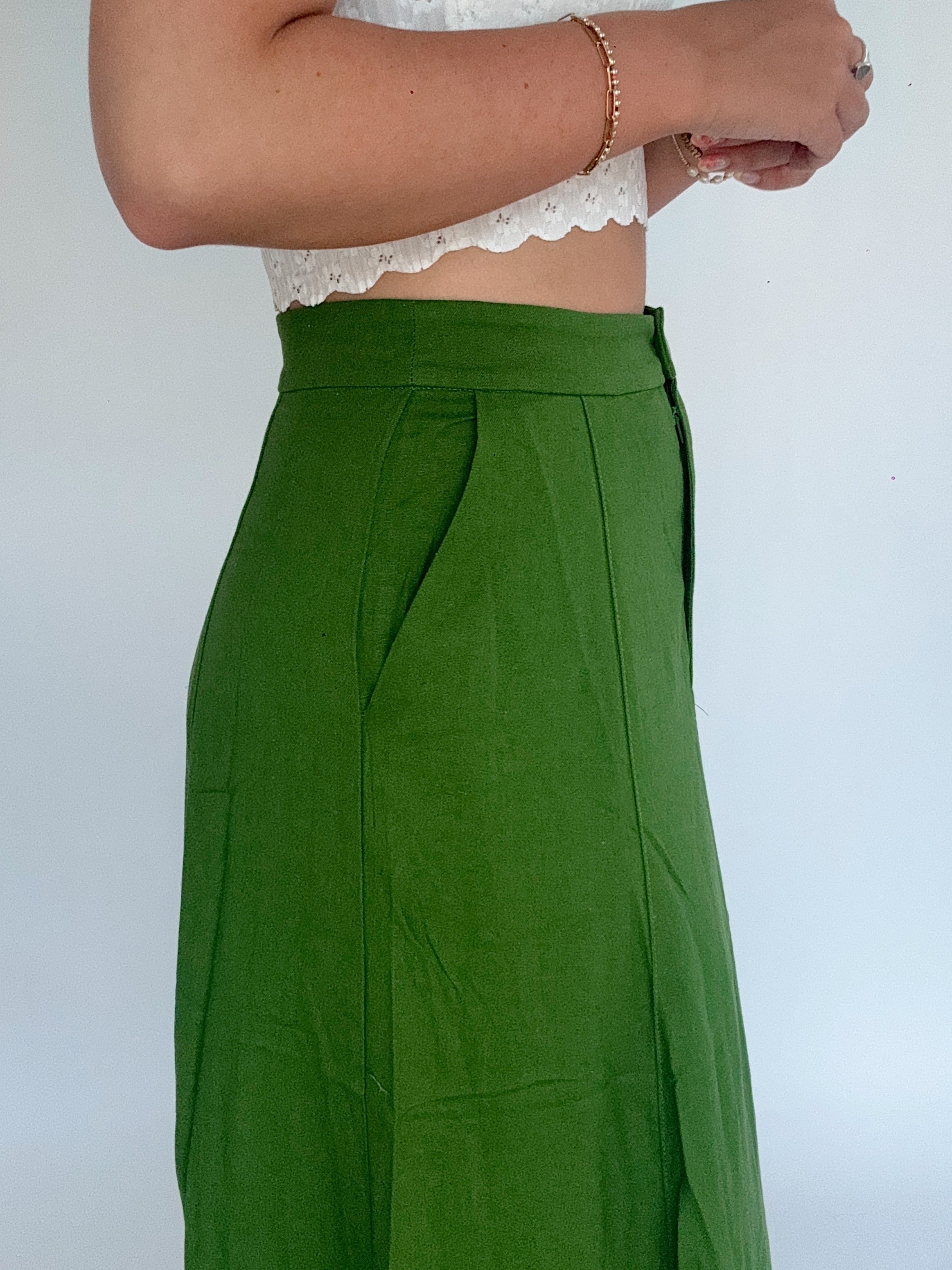 Day After Day Linen Maxi Skirt Side Pockets