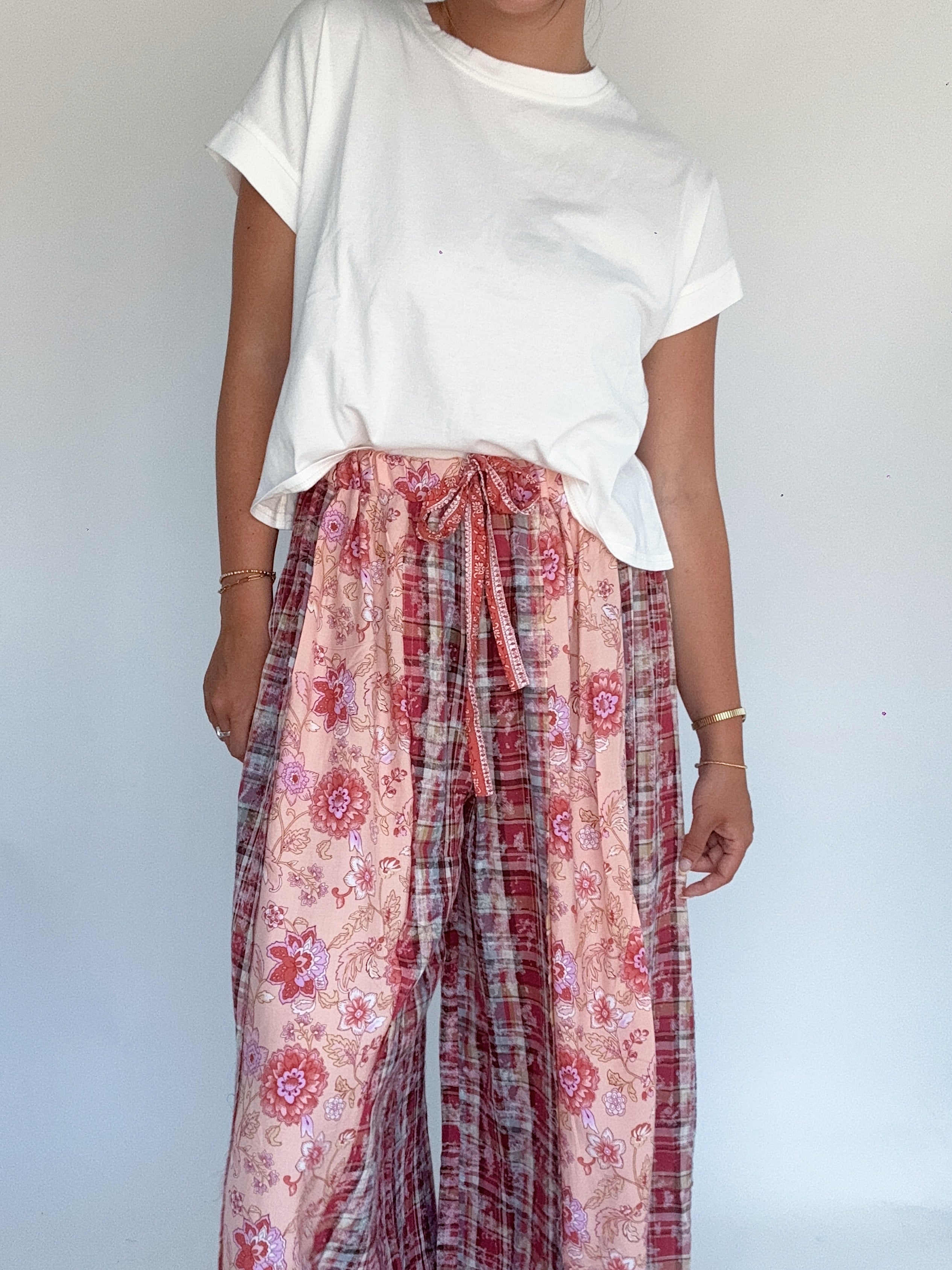 Day By Day Tee with Ana Paisley Plaid Wide Leg Pants
