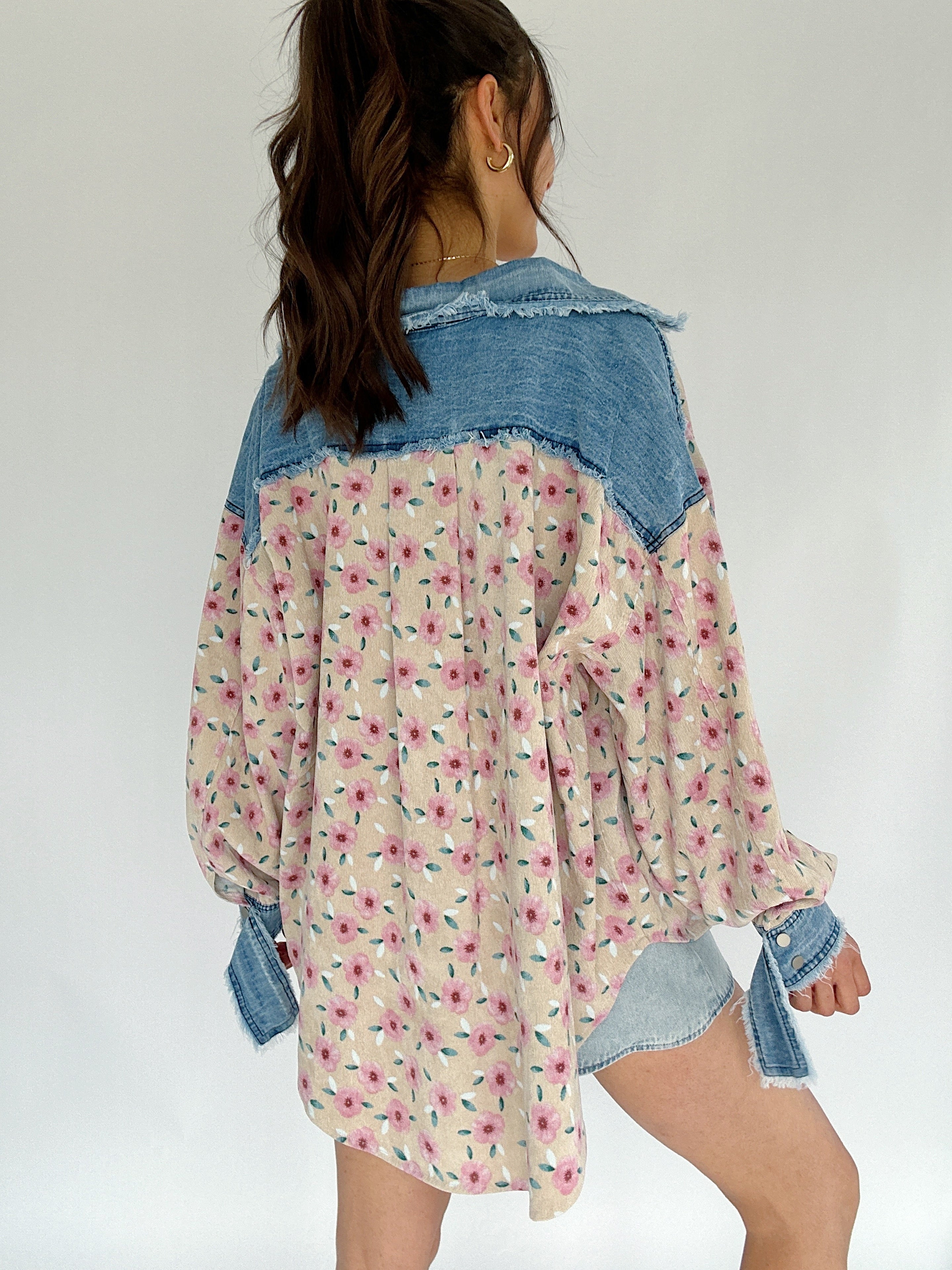 Day One Floral Corduroy Jacket Back