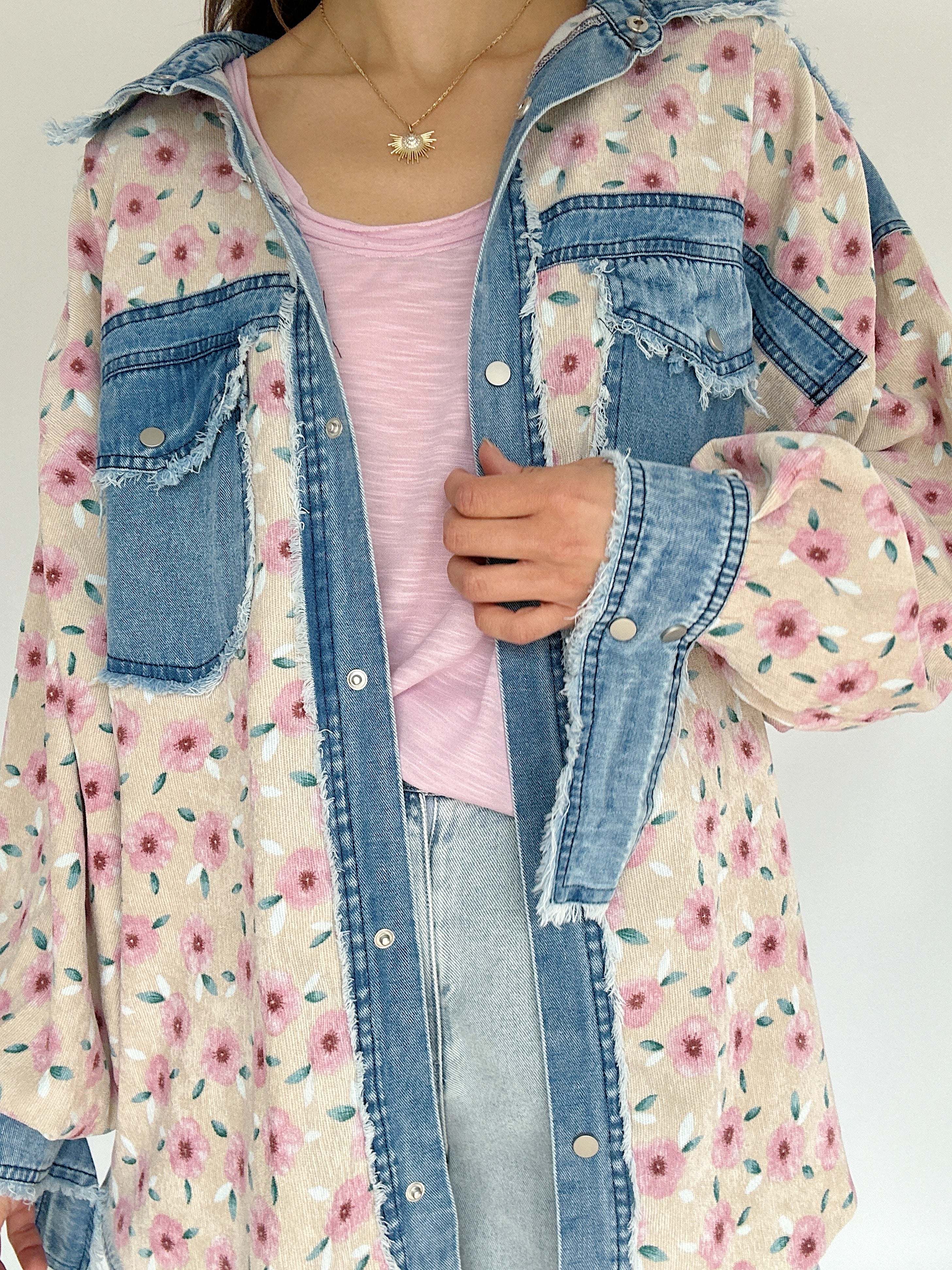 Day One Floral Corduroy Jacket Detail