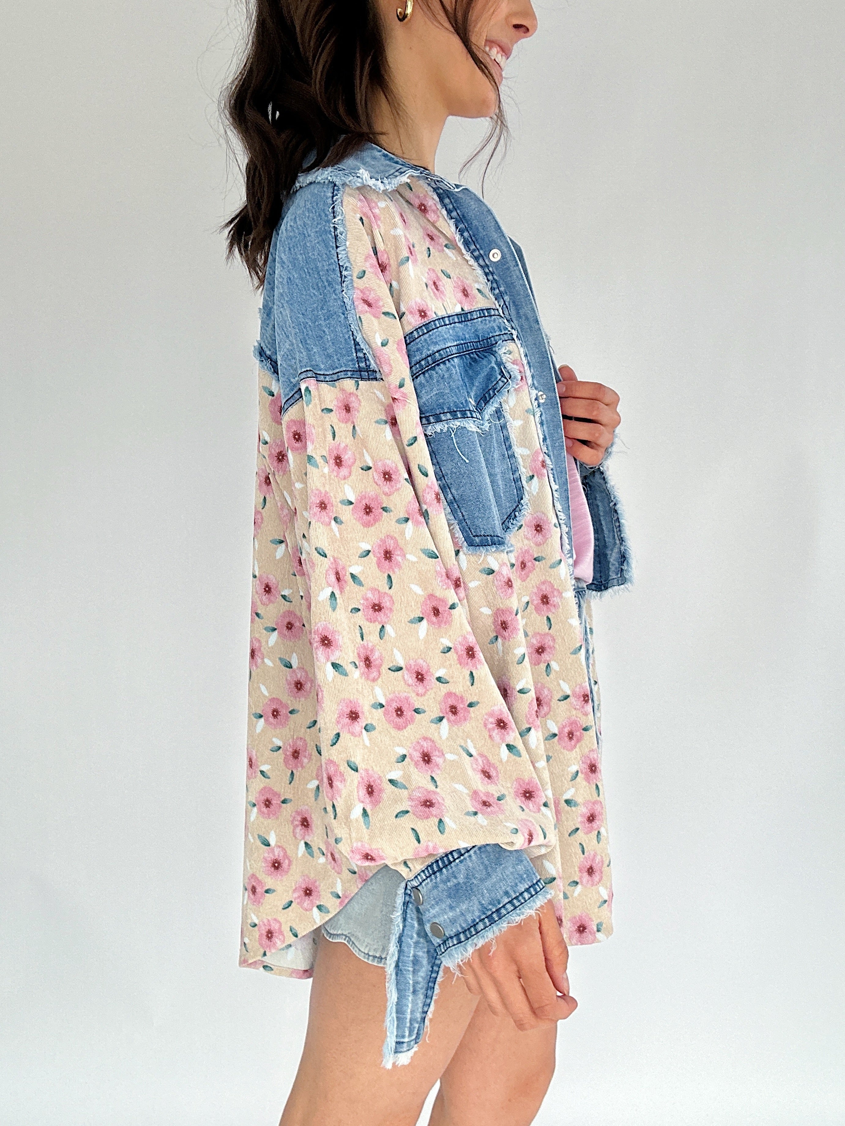 Day One Floral Corduroy Jacket Side