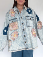 Days Ahead Floral Patch Denim Jacket Front