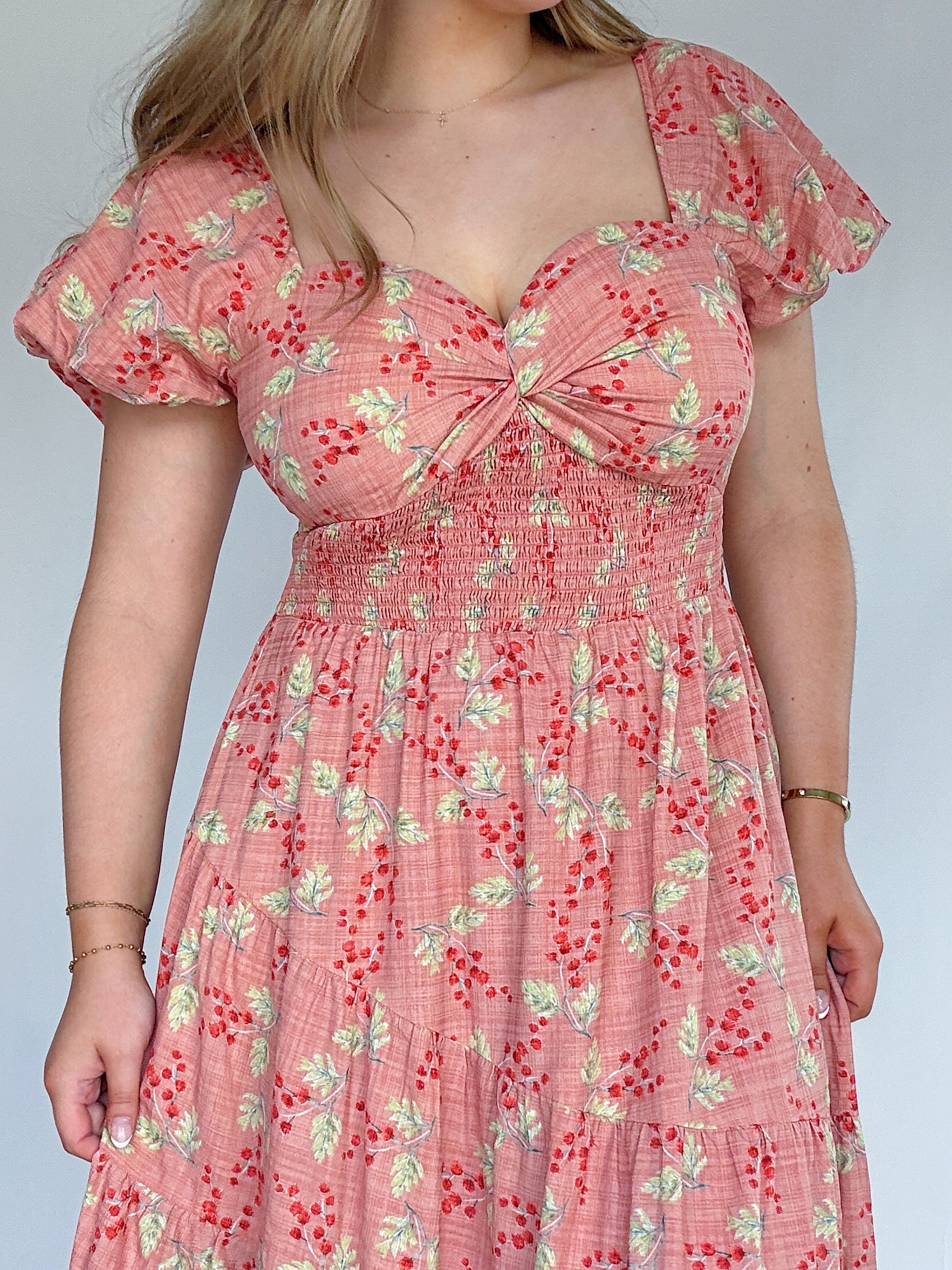 Days To Come Maxi Dress Coral Top Detail