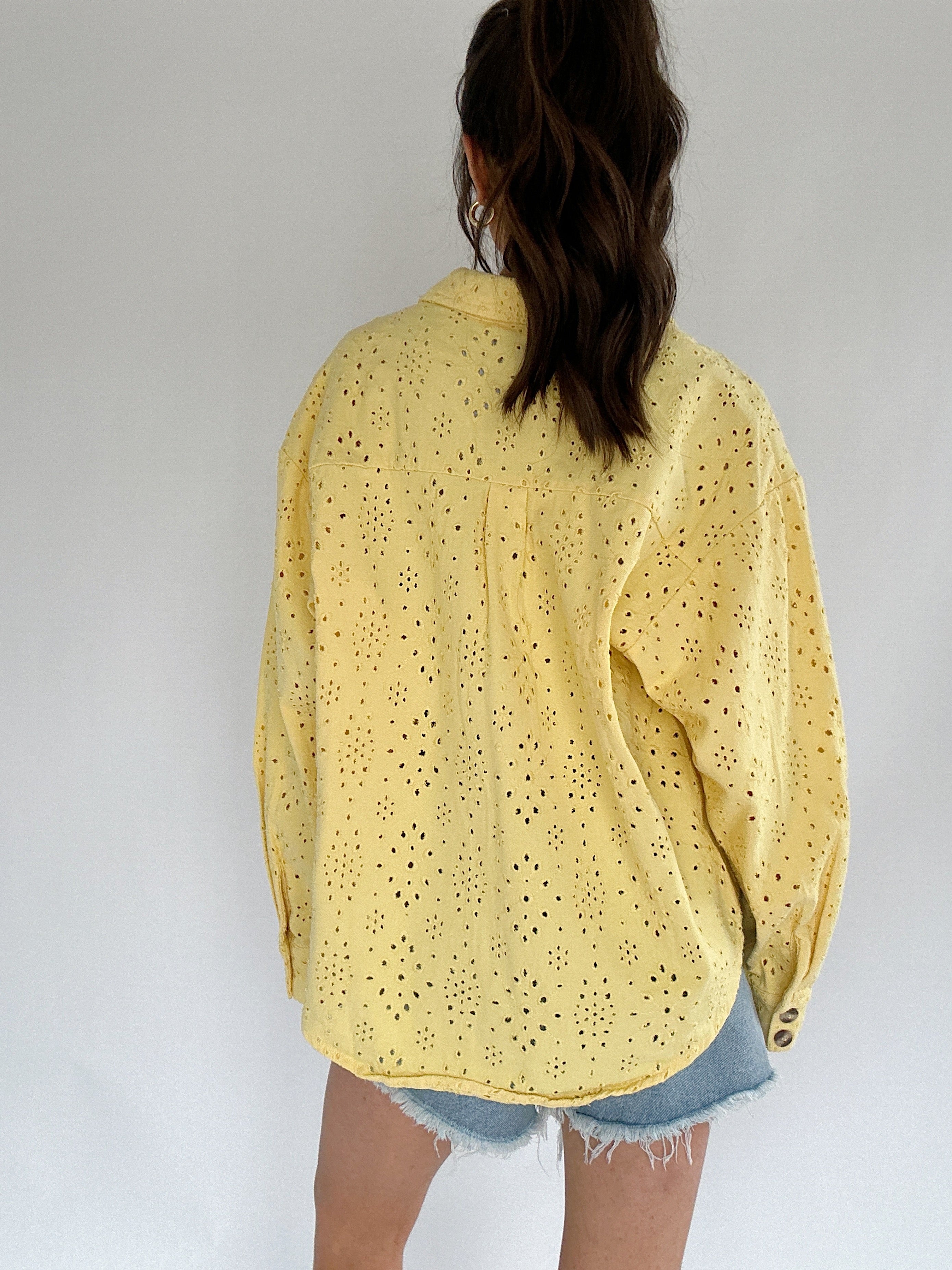 Donny Eyelet Jacket Lemon Back