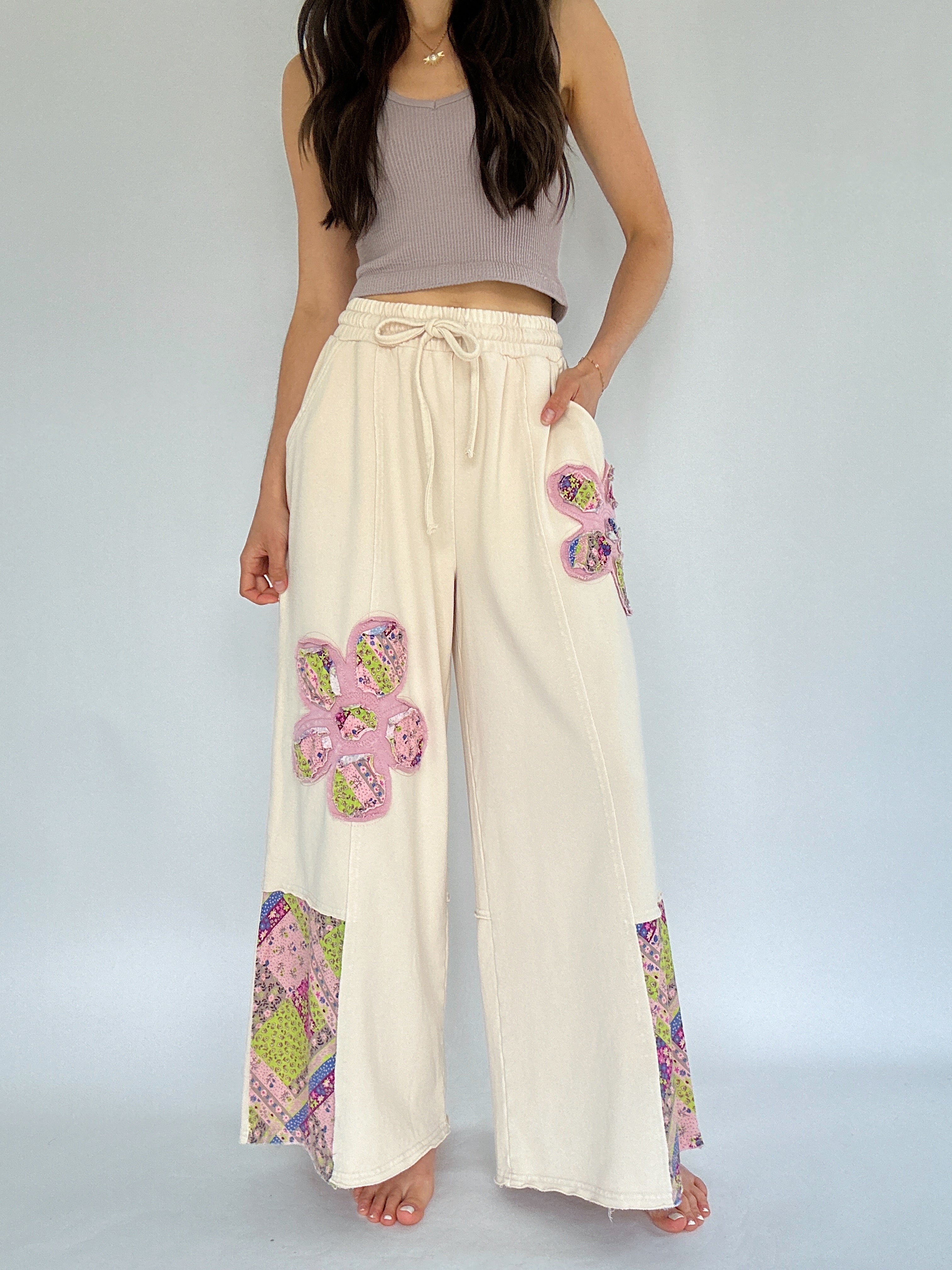 Dream Land Wide Leg Pants Ecru