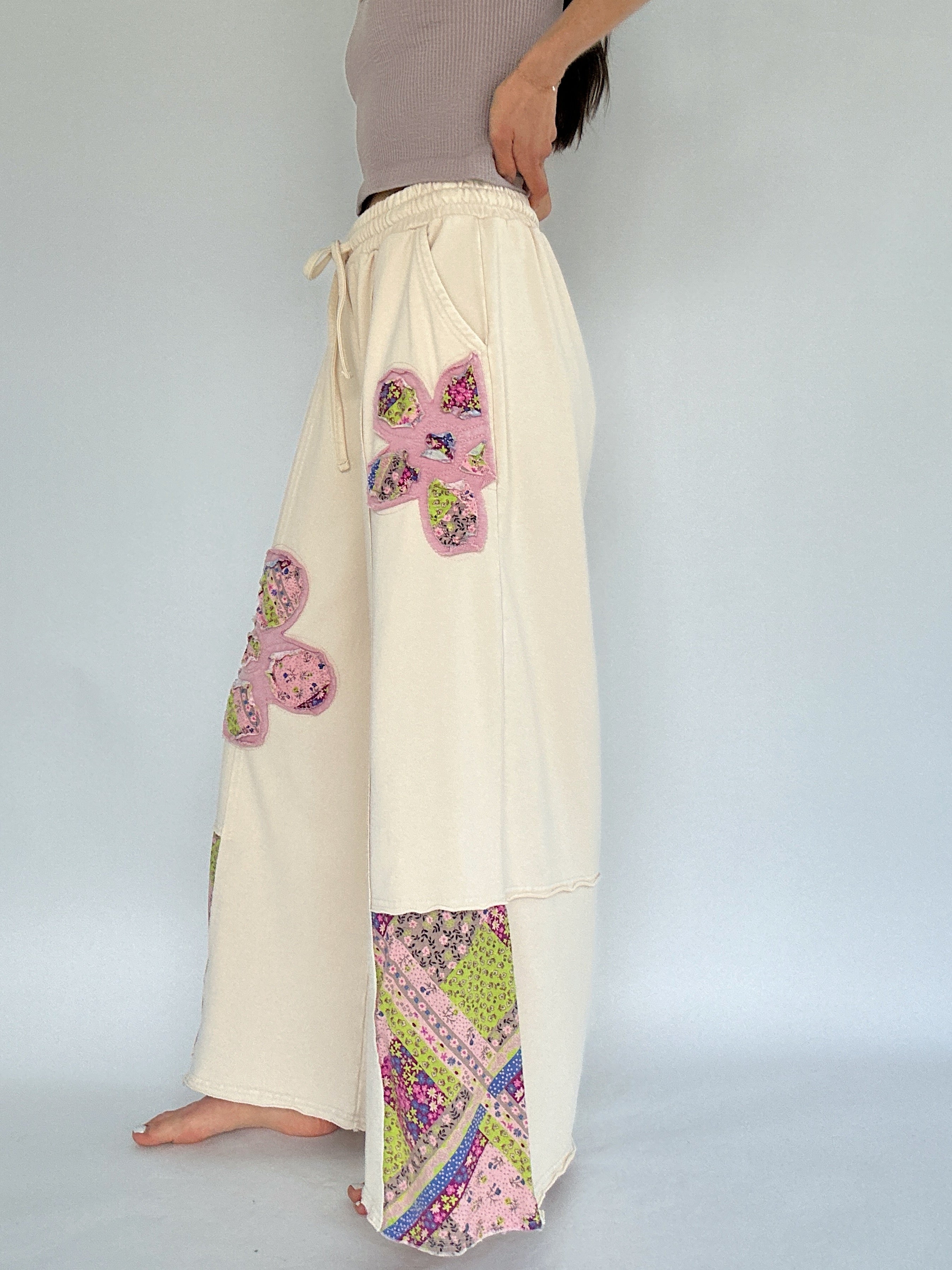 Dream Land Wide Leg Pants Ecru Side 