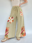Dream Land Wide Leg Pants Olive Front