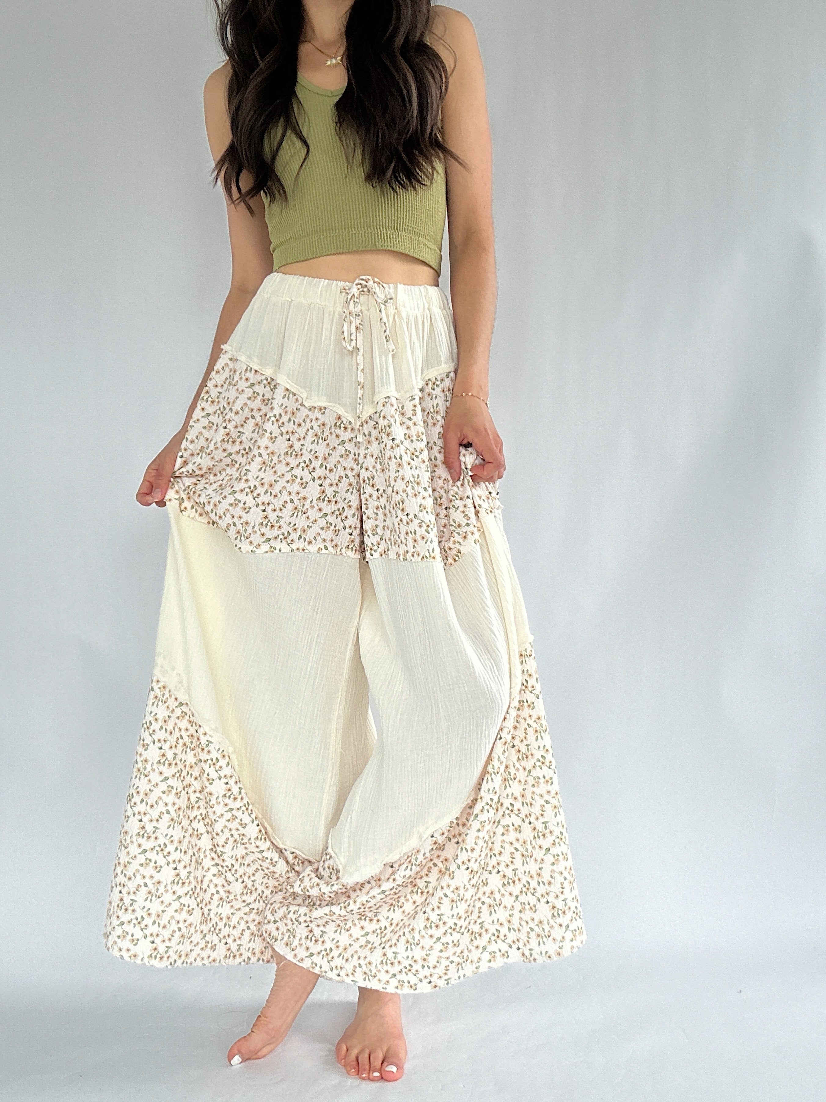 Dream Street Floral Wide Leg Pants