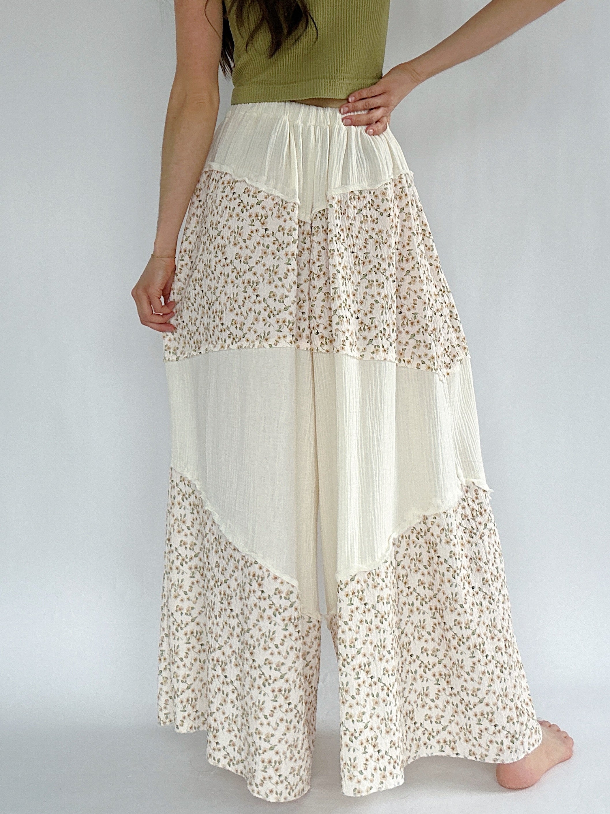 Dream Street Floral Wide Leg Pants Back