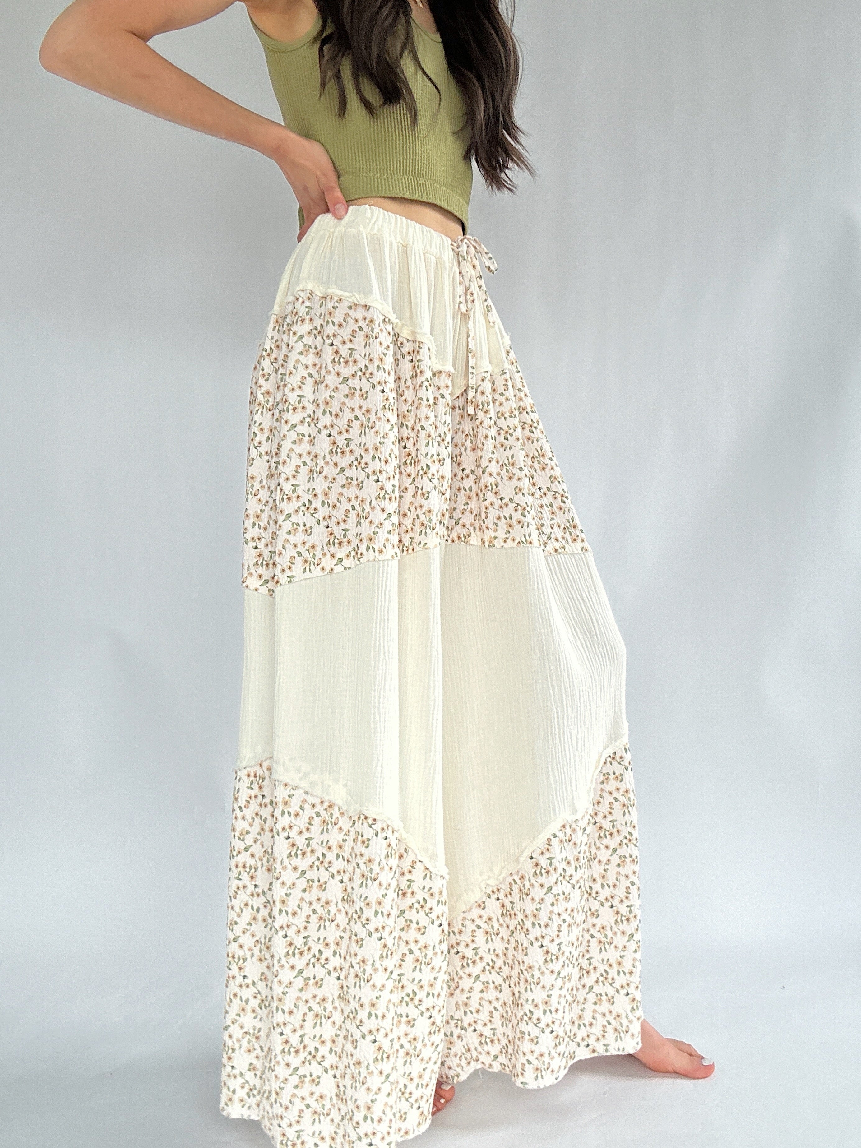 Dream Street Floral Wide Leg Pants Side