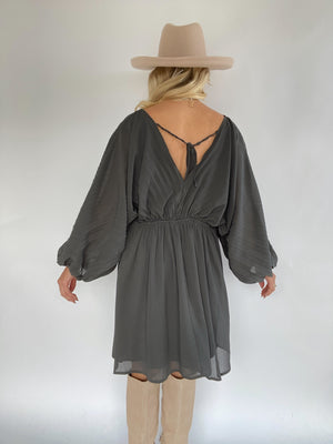 Get To Know Me Dress - Charcoal