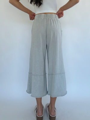 Flower Lane Wide Leg Pants - Stone