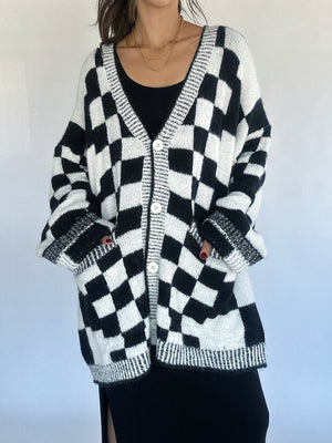 Encore Checkered Cardigan