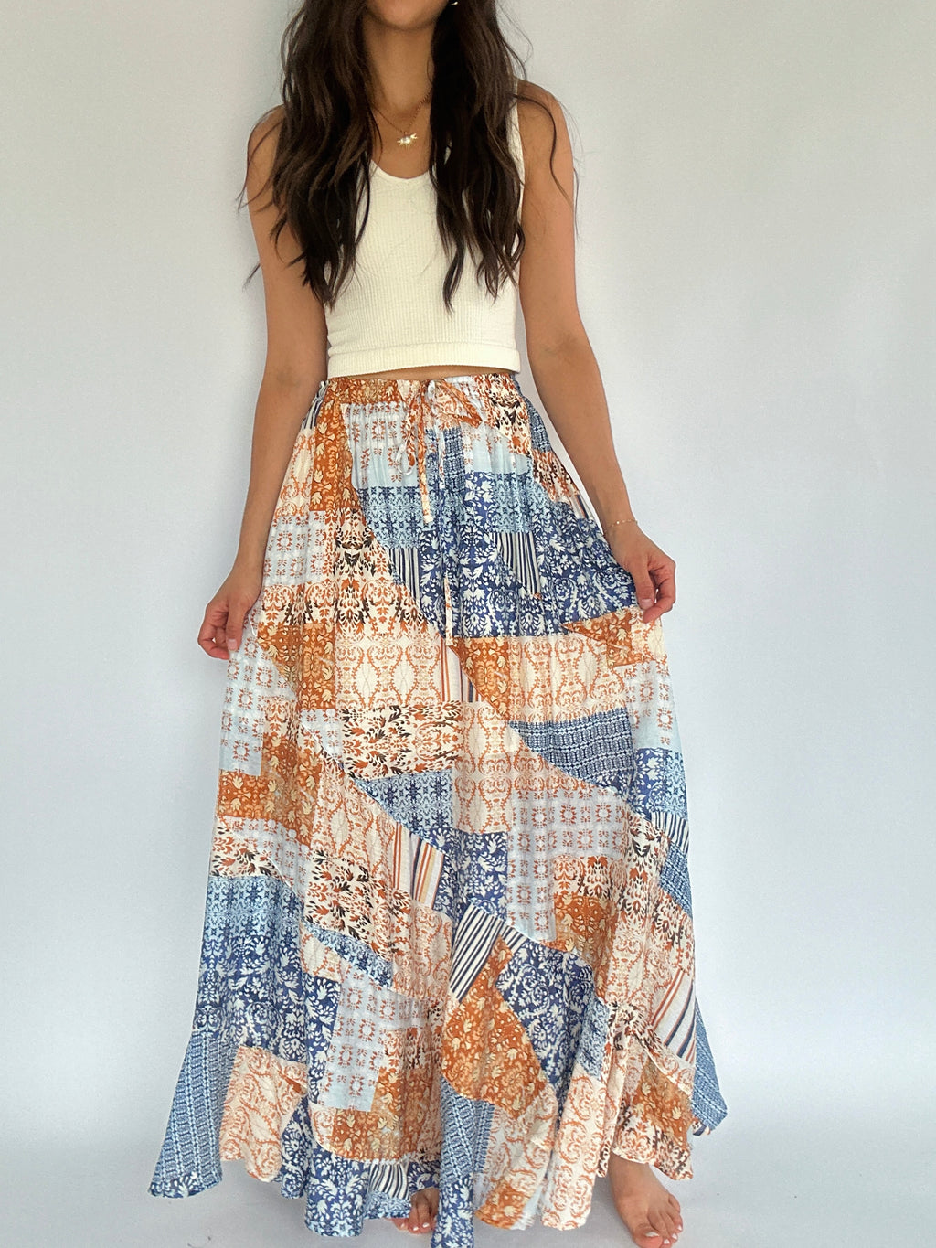 Where Do We Go Printed Maxi Skirt