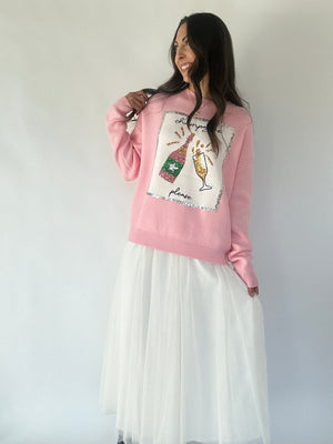 Champagne Bottle Sequin Sweater