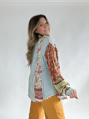 Erynn Mixed Pattern Top