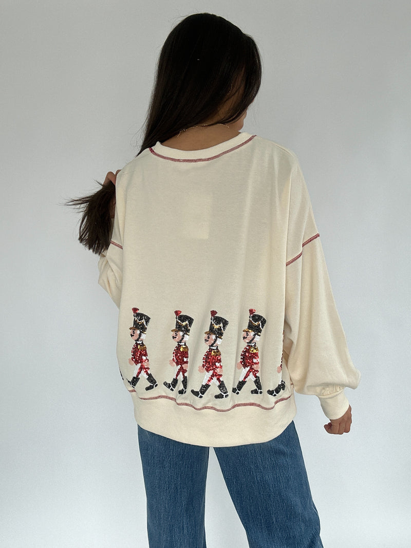 Christmas Soldiers Sequin Pullover