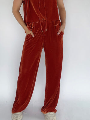 Mercy Velvet Pants - Bronze