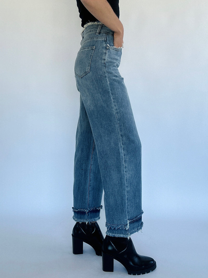 Rhyan Frayed Straight Leg Jeans